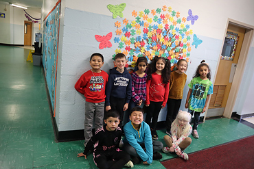 Students at Northside Elementary School established a "Grow Your Awareness" wall to mark Autism Awareness Month.