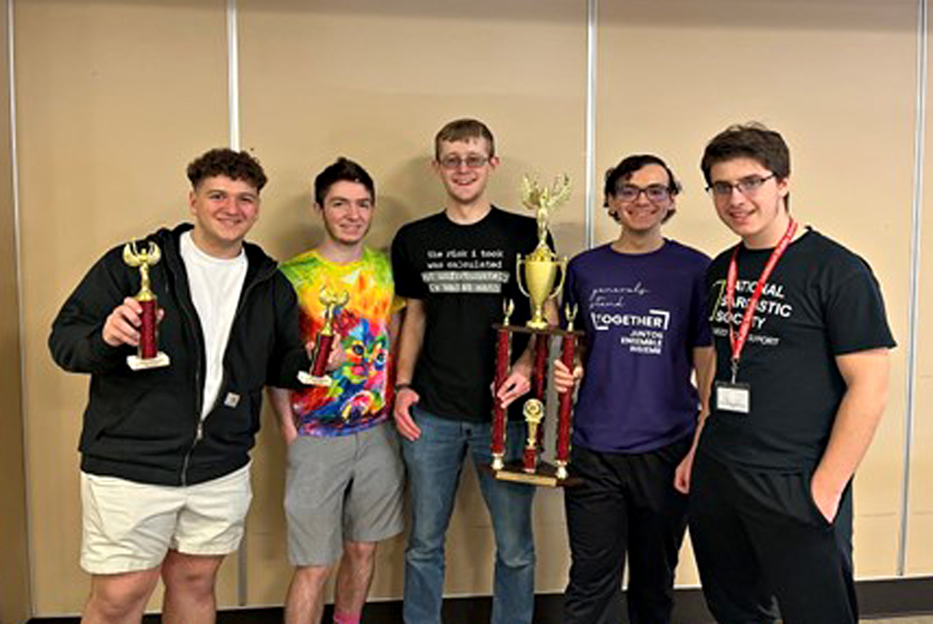 AP Physics students, led by seniors Drew Atkins, Benjamin Campbell, Torben DeGus, Jake Tripi, and Matthew Wlazlo recently competed in the annual Long Island Physics Olympics.