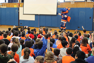 It was an exciting day for the Summit Lane Elementary School community in the Levittown School District as Sparky, mascot for the New York Islanders, made a visit on Dec. 12.