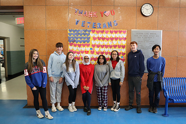 The Wisdom Lane Middle School National Junior Honor Society assembled patriotic displays for Veterans Day.