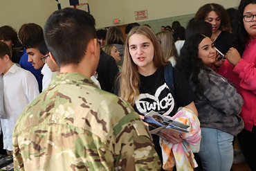 Members of the Army ROTC program spoke to Division Avenue High School students on Nov. 29.
