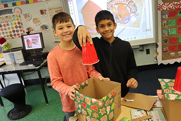 Fourth graders got creative with traps designed for the gingerbread man.