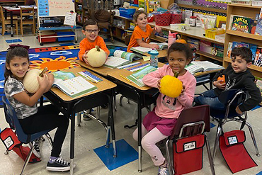 During the month of October, the kindergarten students at Gardiners Avenue School were excited to learn about pumpkins.
