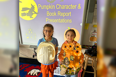 The fourth graders in Ms. Kissane's class had a great time creating their pumpkin characters! Students read a book and designed a pumpkin based on a character in their story.