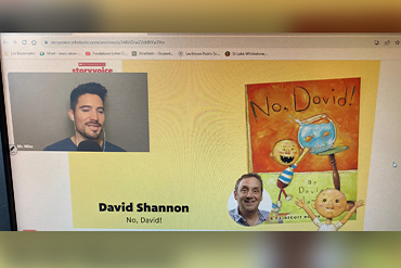 Mrs. Suriano's first-grade class had the opportunity to participate in a live event by Storylive to celebrate the 25th Anniversary of the children's book No, David! by David Shannon