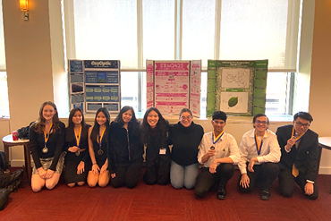 On March 1st, MacArthur Science Research students: Allyssa Aquino, Meaghan Campbell, Catherine Purirojejananon, Cody Lin, Zarif Jamal, Matthew Wlazlo, Renee Aquino, Emily Cavanaugh, and Melody Hong, traveled to St. John's University to participate in the New York American Chemical Society's Chemagination.