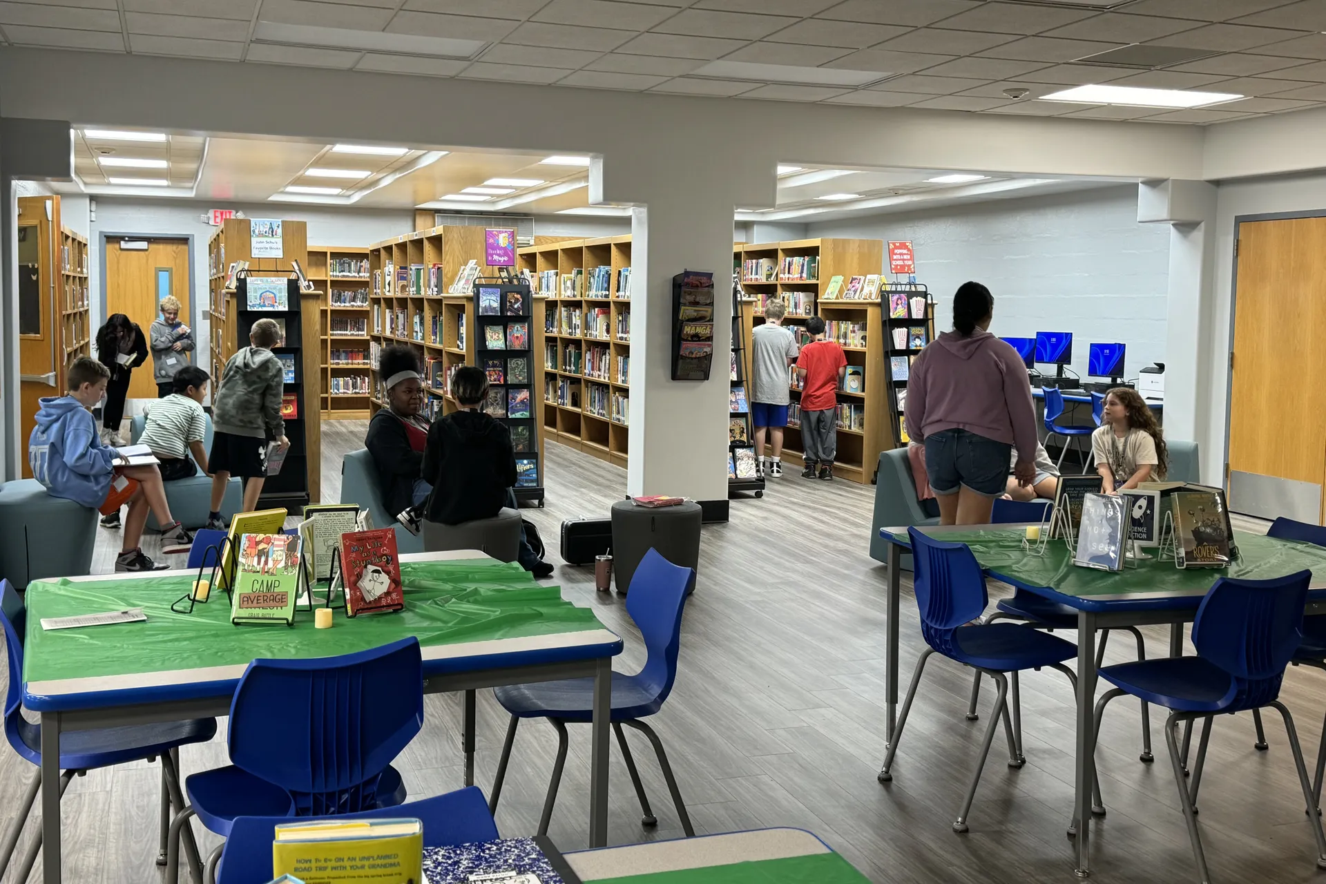 Discovering a new literary adventure has never been easier for Wisdom Lane Middle School students who frequently browse selections in the library's "StarBooks Cafe."