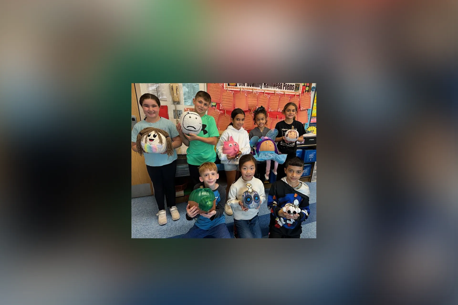 In October, the fourth graders presented Pumpkin Book Projects. The students dressed up a pumpkin as their favorite book character.