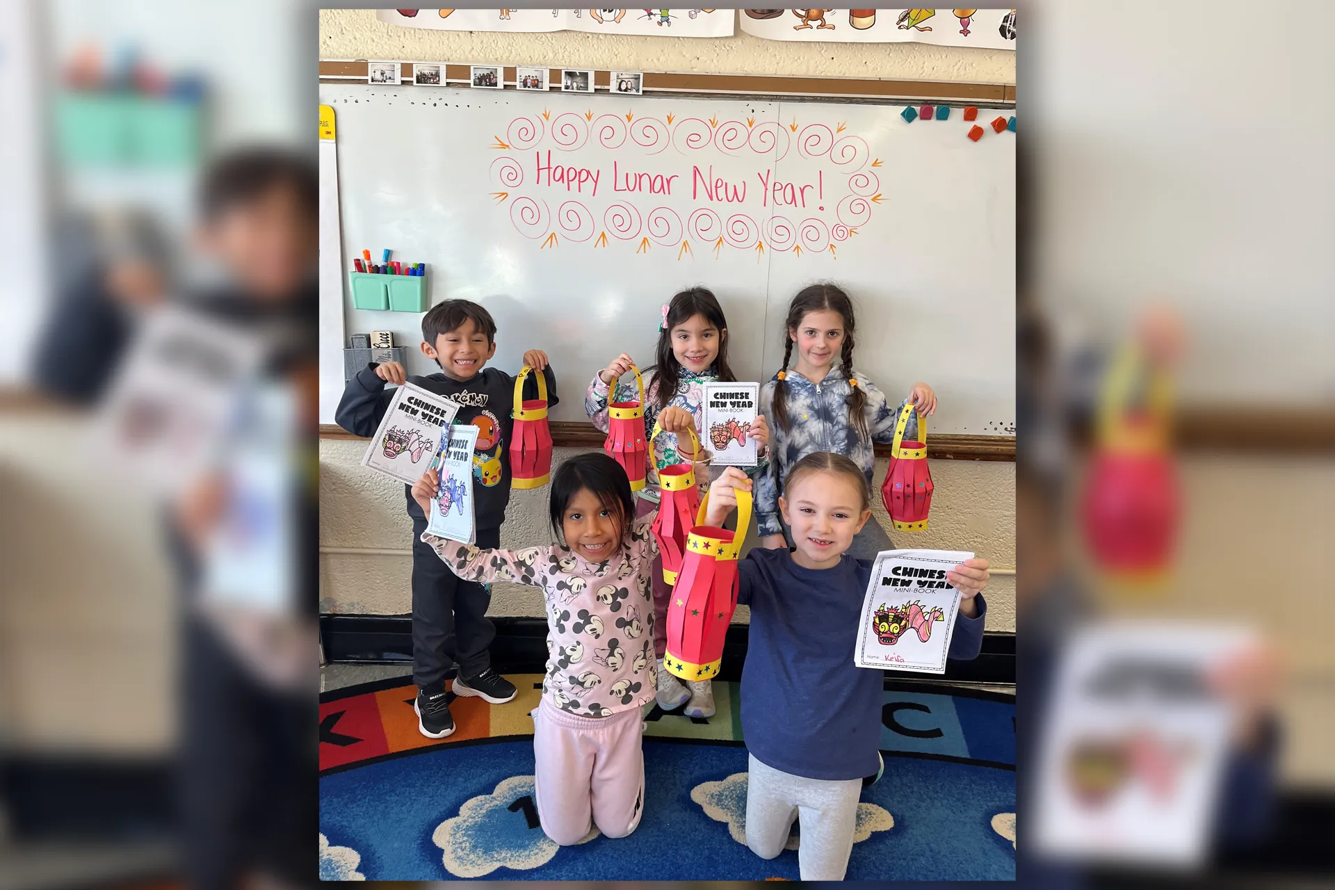 First graders in Ms. Croce's class were excited to celebrate Lunar New Year by creating vibrant Chinese lanterns!