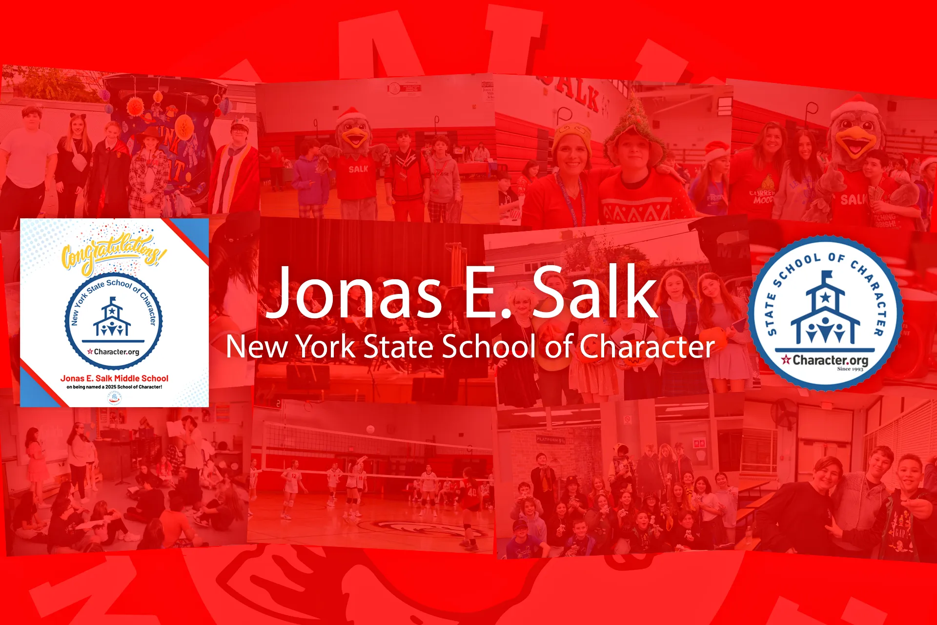 The Levittown School District is pleased to announce that Jonas E. Salk Middle School has been named a 2025 State School of Character by Character.org, a prestigious designation that recognizes the school's deep commitment to character education.