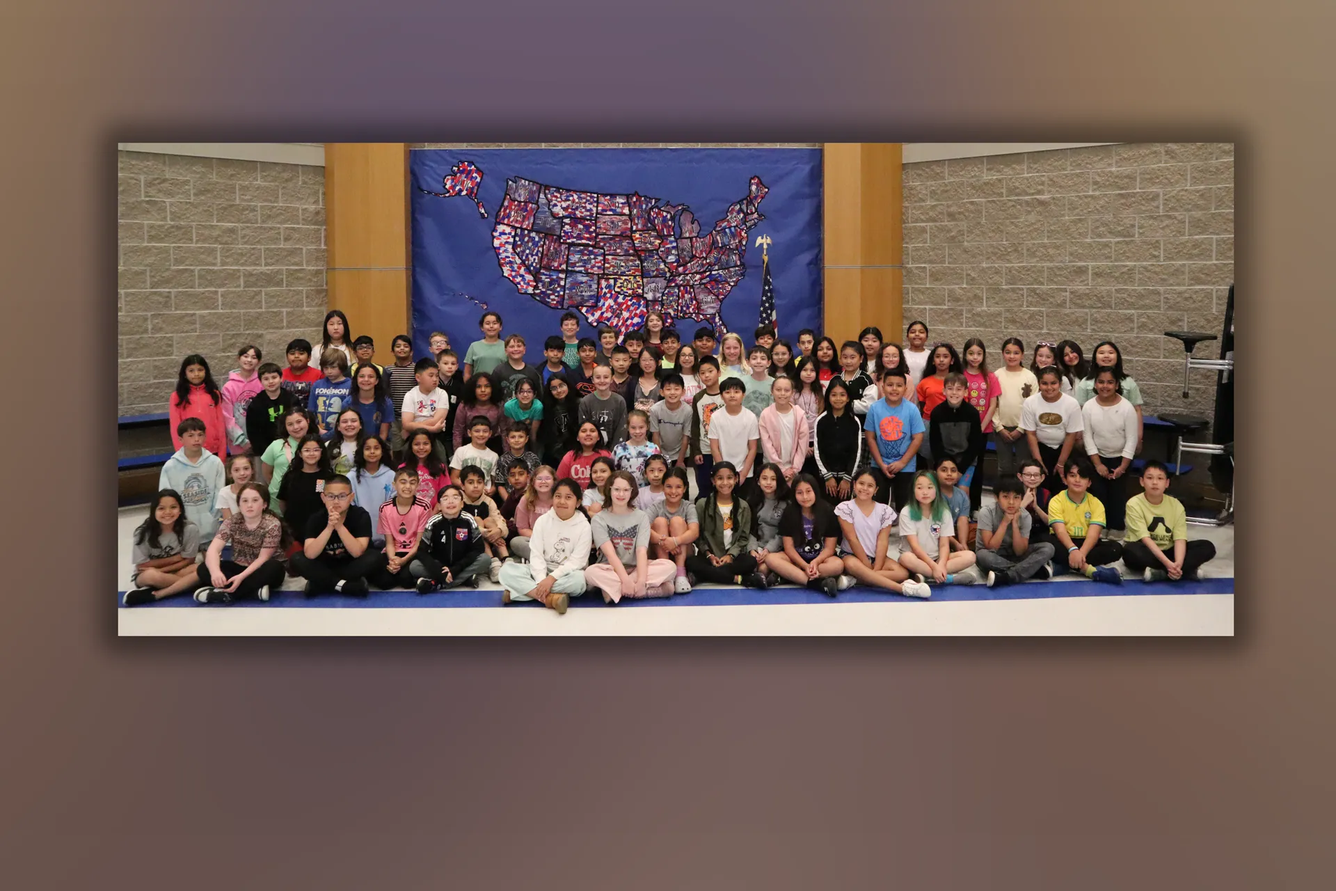 Those entering the Northside School's cafeteria in the Levittown School District will be greeted by a large and vibrant mural depicting an abstract interpretation of the United States created collaboratively by fourth grade classes.