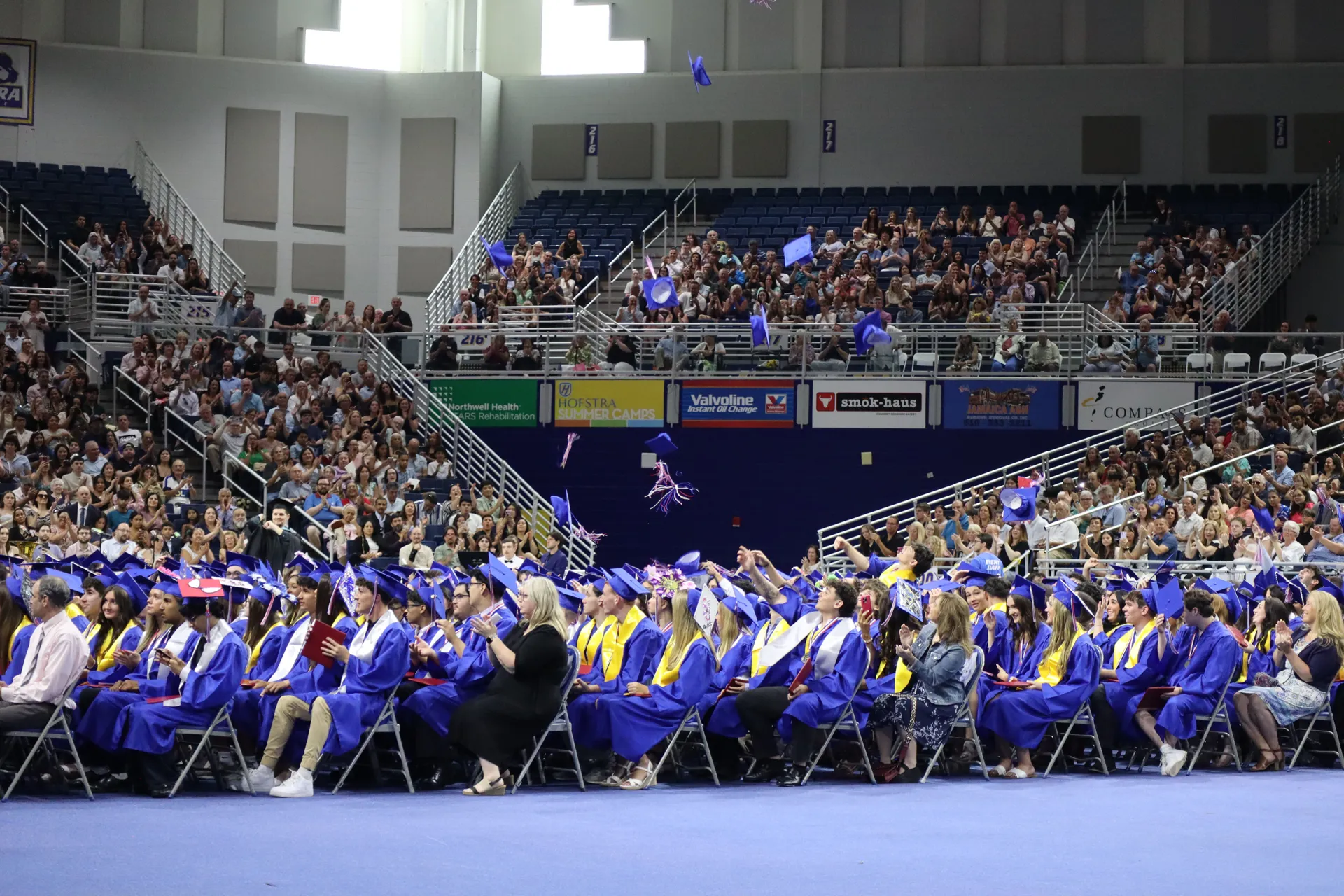 Cheers echoed through the Hofstra University David S. Mack Sports and Exhibition Complex on June 21 as loved ones watched graduating seniors process toward their seats for the 64th General Douglas MacArthur High School commencement ceremony.