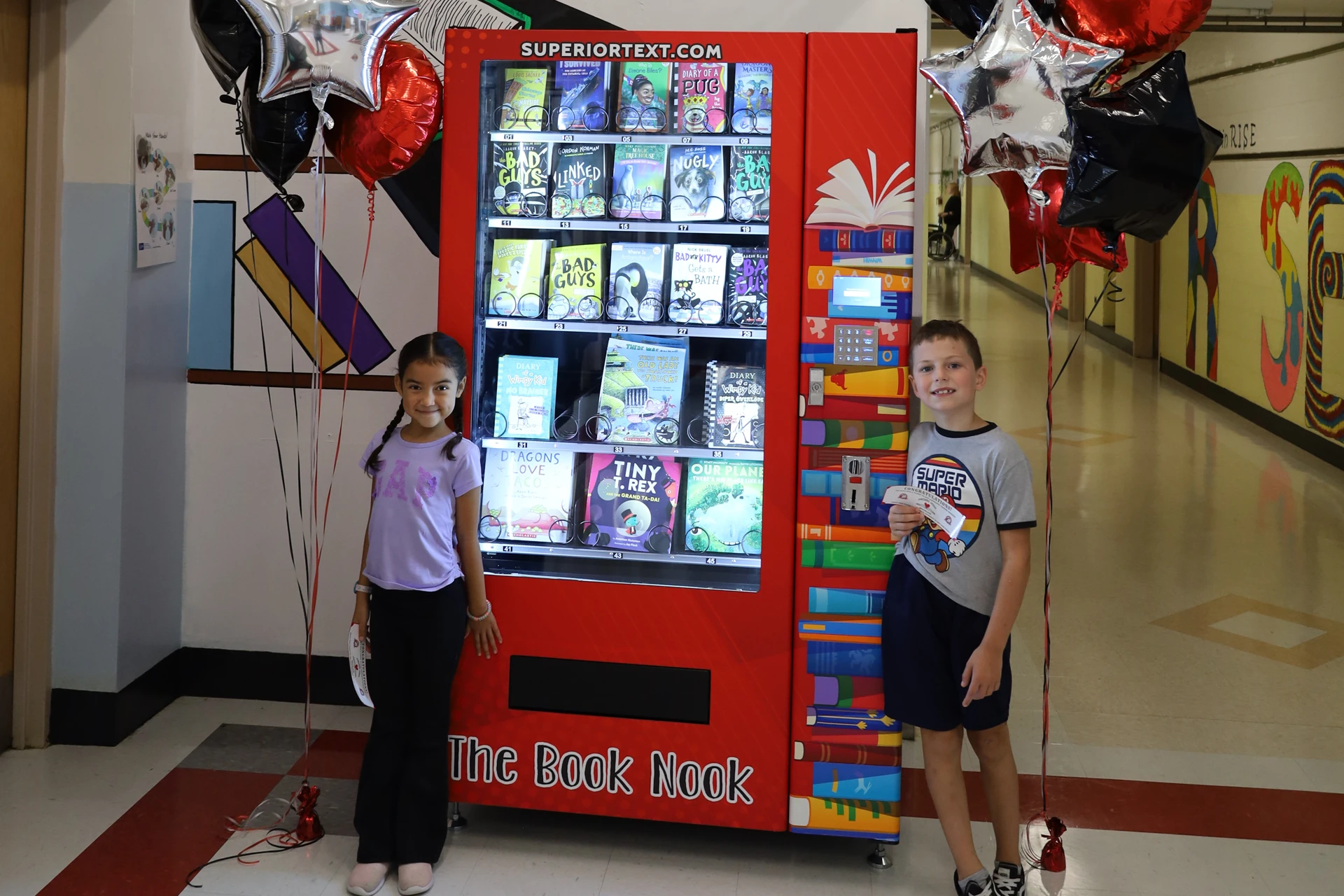 A special prize now awaits each student at Gardiners Avenue Elementary School in the Levittown School District after the unveiling of the book vending machine, part of the district's literary theme of #BookLove.
