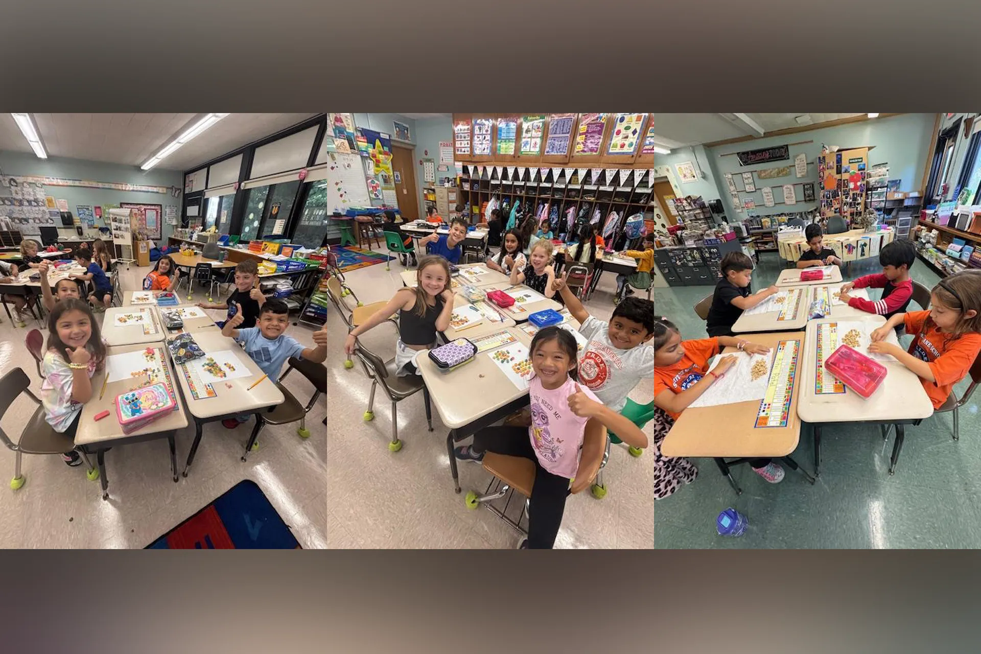 Second graders had a tasty treat using apple-spice Cheerios for a lesson on arrays.