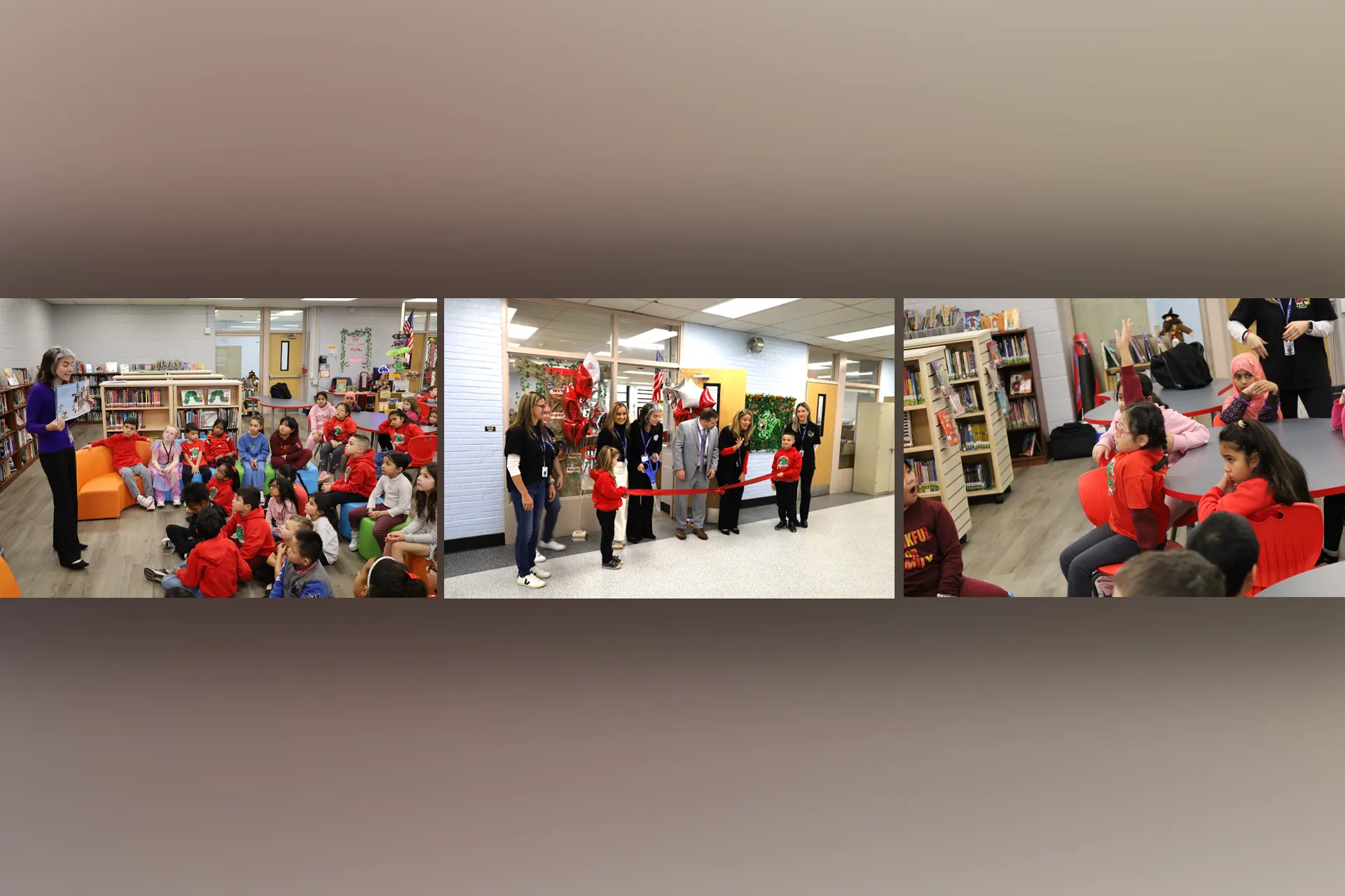 New bookshelves and comfy seating are now available to the students of Abbey Lane Elementary School in the Levittown School District as the community cut the ribbon on a newly renovated library on Nov. 21.