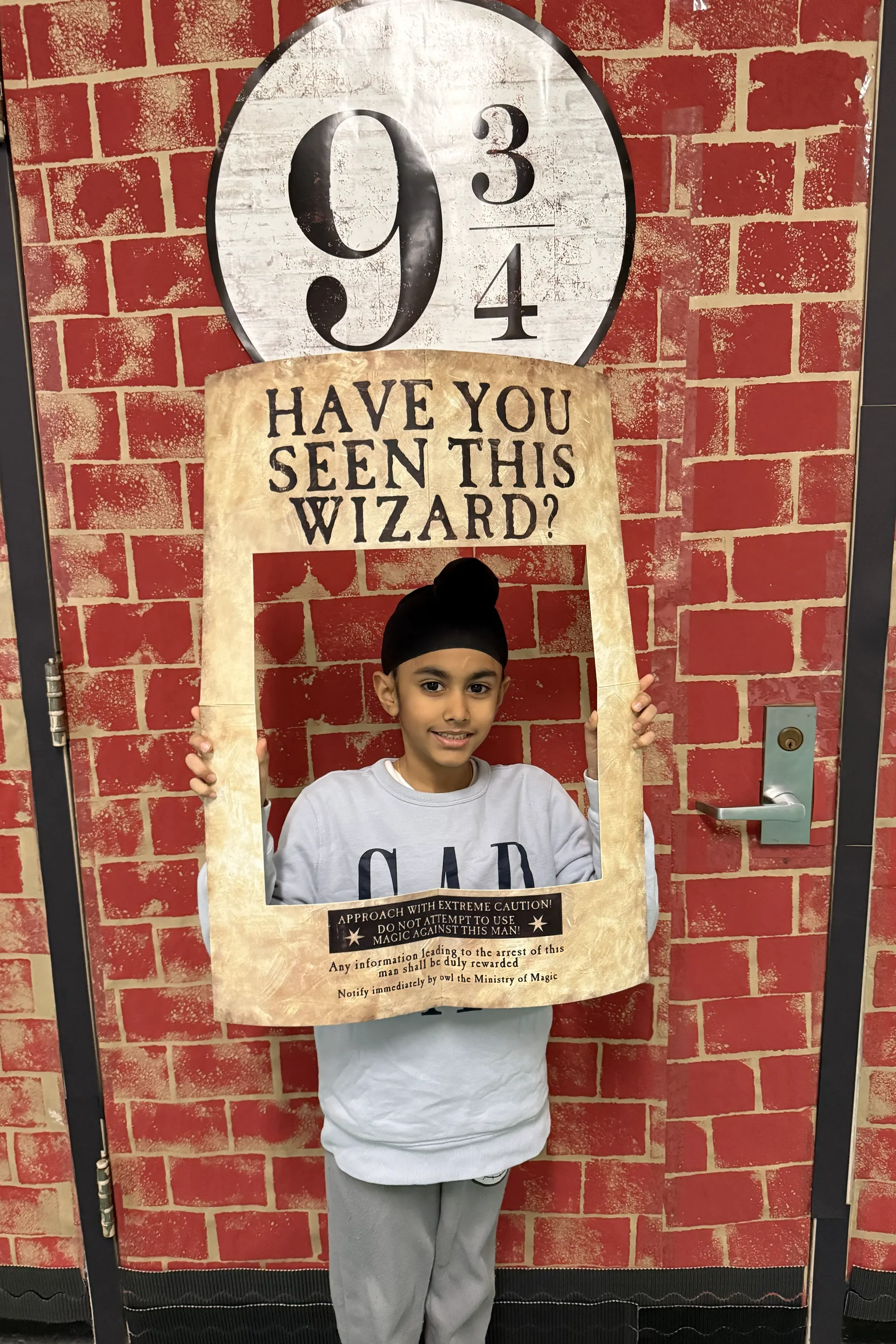 Zorawar Singh was one of many students who posed in a Have you seen this Wizard? photo frame.