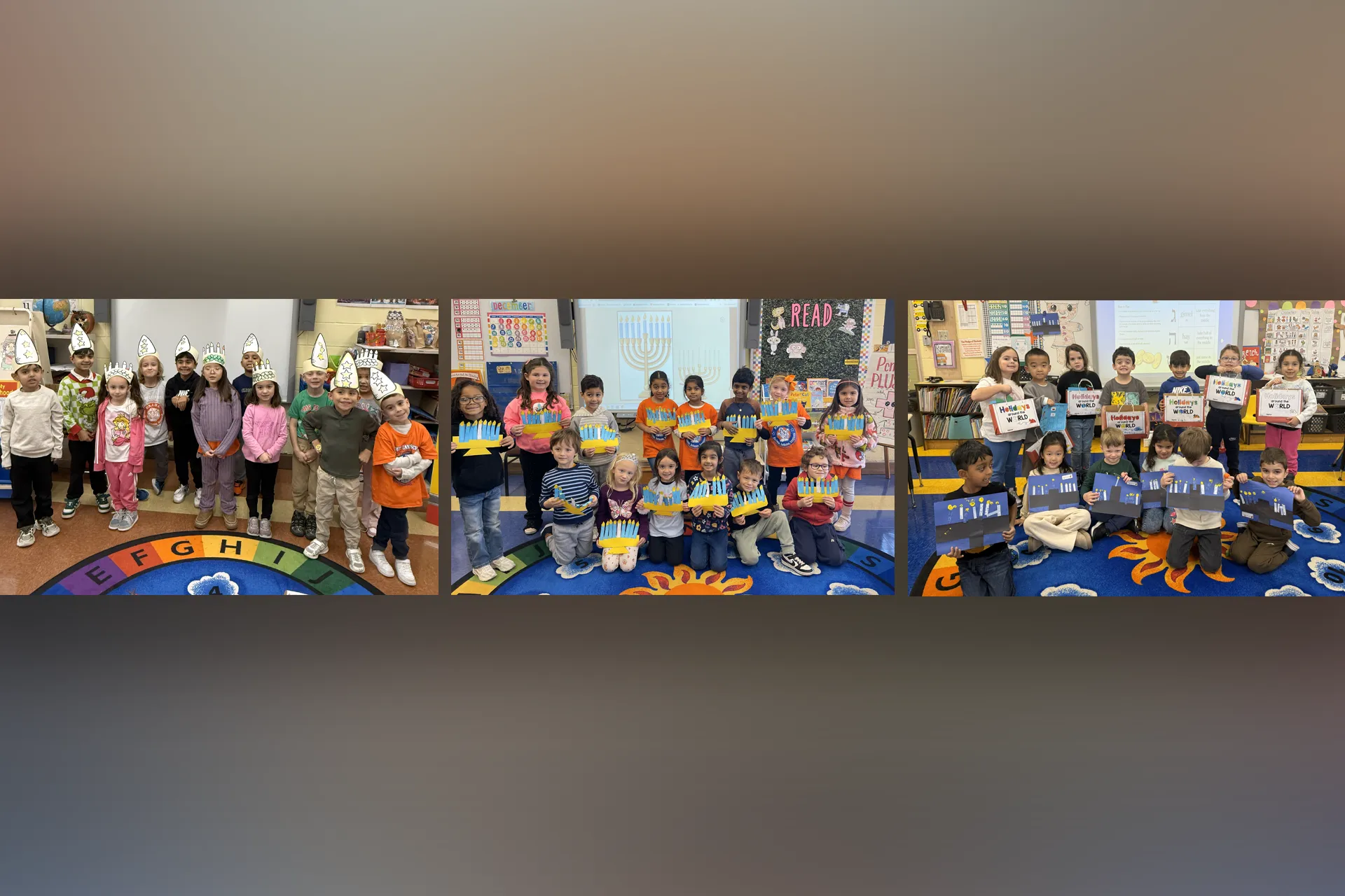 The kindergarteners have been getting into the holiday spirit here at Summit Lane! This month the classes have been having an exciting time learning about all the different holidays that are celebrated around the world in December.