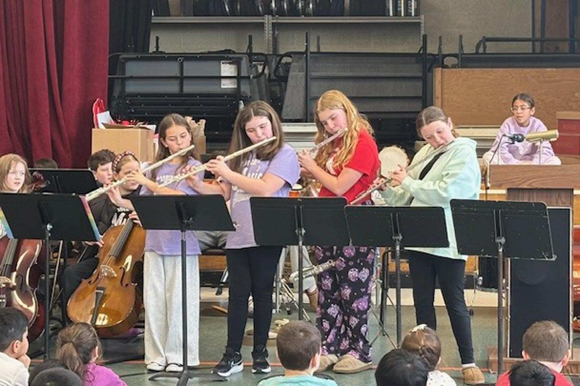 Mr. Nobile's Band and Orchestra Students Demonstrate Their Instruments to the Second Graders - image003