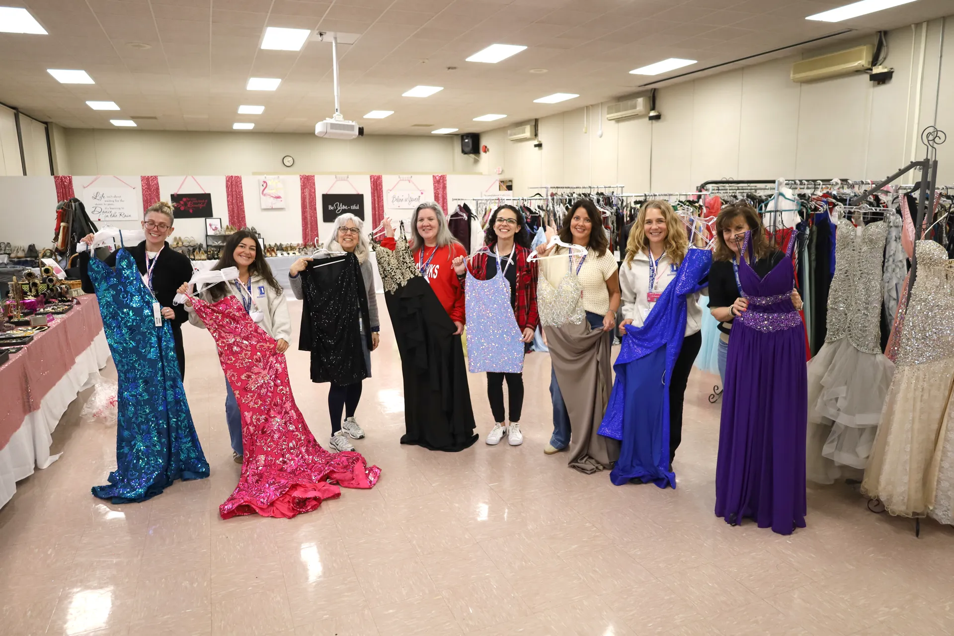 Seniors and juniors in the Levittown School District were able to shop for their prom dresses worry-free as the annual Dress Boutique returned on March 12 at Levittown Memorial Education Center to offer a range of free outfits to choose from.