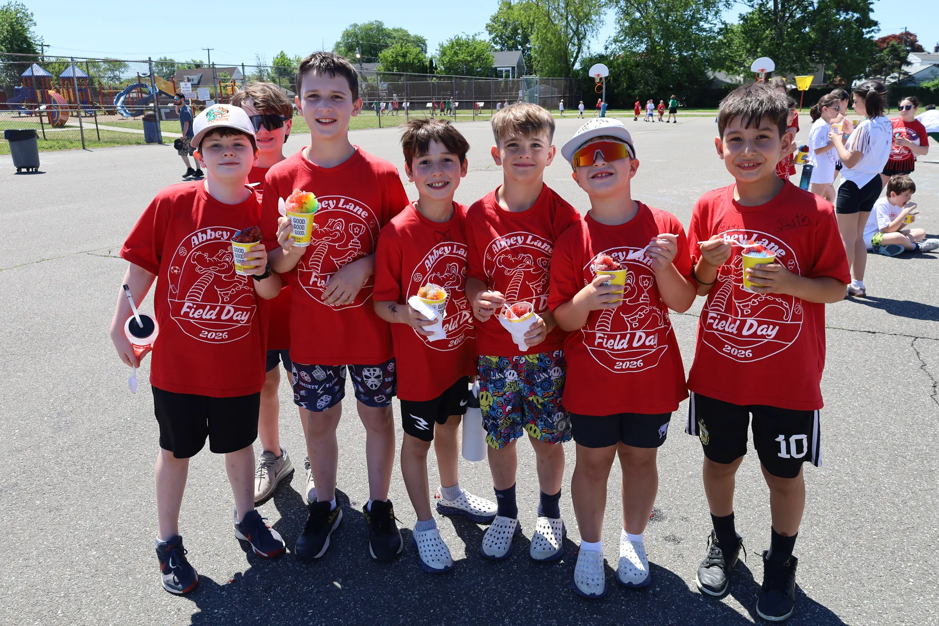 Students cooled off with ices after a day of fun.