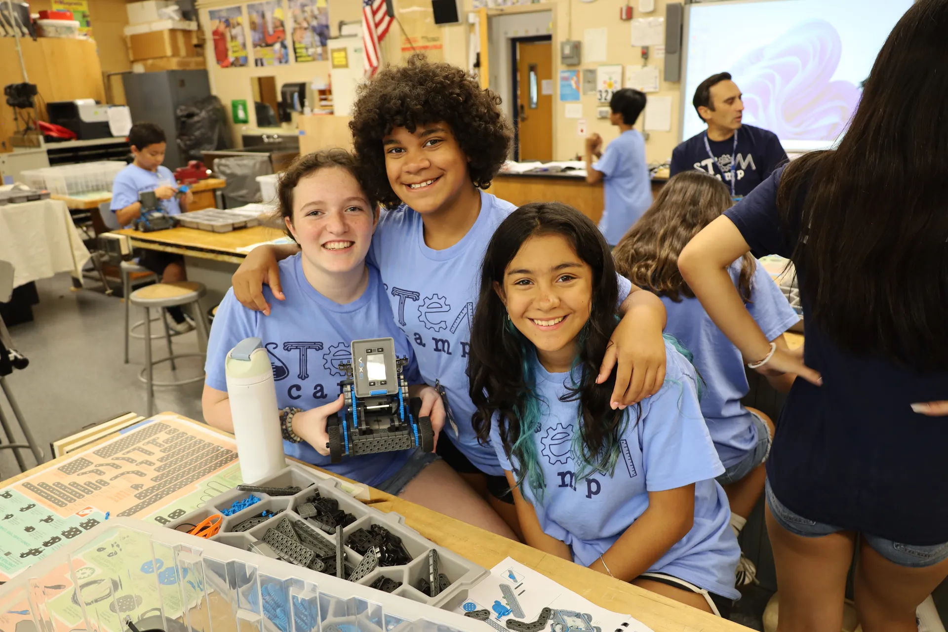 The students' custom-built robot was ready to take on a challenge.