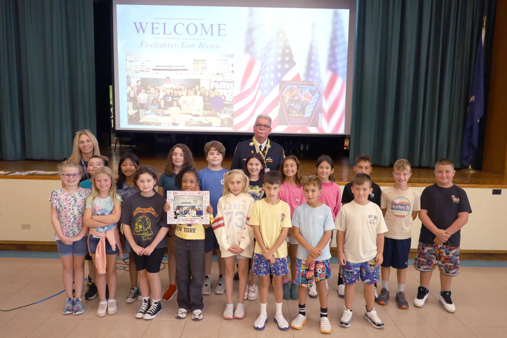 Firefighter Who Served At Ground Zero Visits East Broadway Students